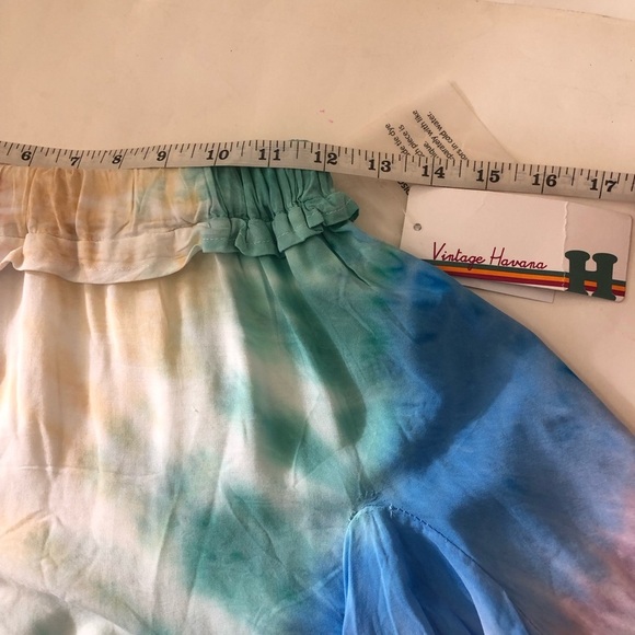 Vintage Havana Girls' Rainbow Rainforest Tie Dye Asymmetric Ruffle Skirt Sz L-14 - Picture 6 of 7